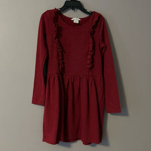 H&M Red Sparkly Long Sleeve Dress
